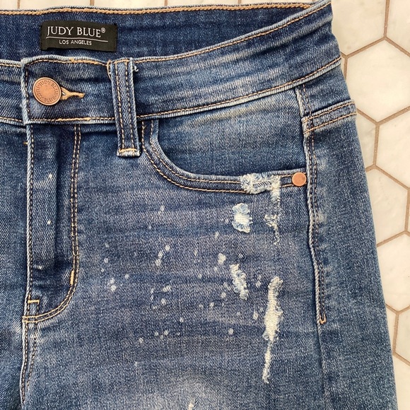 Judy Blue Beach Splash Denim Jean Shorts  Size Medium NWT - Picture 5 of 9